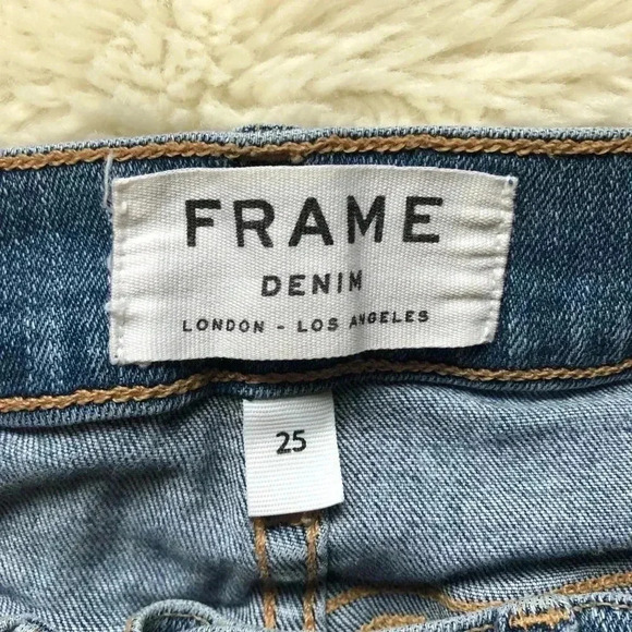 Frame  Denim Distressed Skinny Jeans Size 25 - Picture 9 of 16